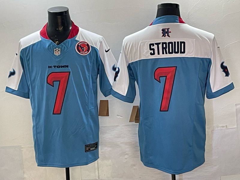 Men 2026 Houston Texans #7 Stroud Light Blue 3th generations Nike Limited NFL Jersey style 0054->houston texans->NFL Jersey
